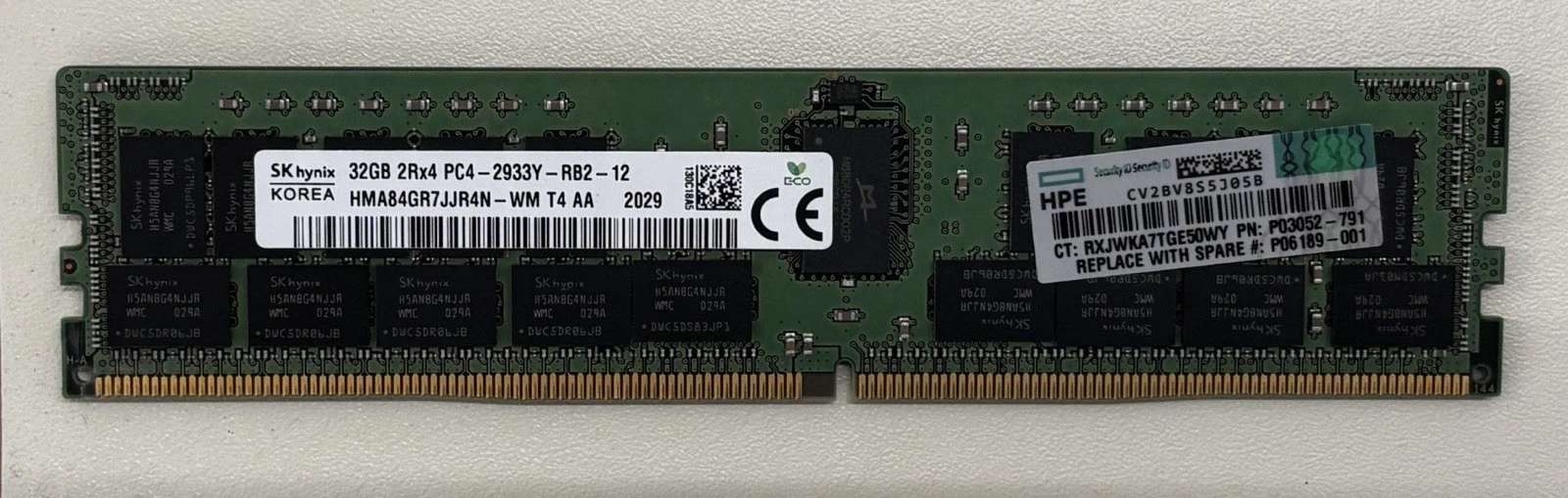 P03052-791 HPE 32G (1X32GB) 2RX4 PC4-2933Y-RSMART MEMORY P06189-001